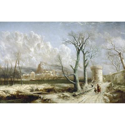 Joseph Paul Pettit – Continental Winter River Scene